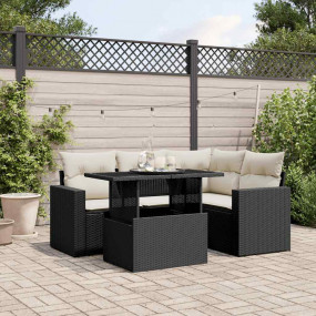 Garden Sofa Set Black, Cream White