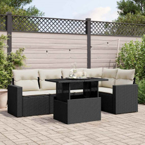 Garden Sofa Set Black, Cream White