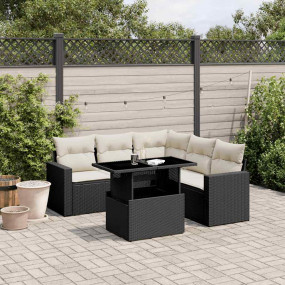 Garden Sofa Set Black, Cream White
