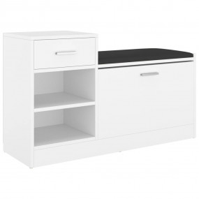 Shoe Bench White Engineered wood, MDF, faux leather Med...