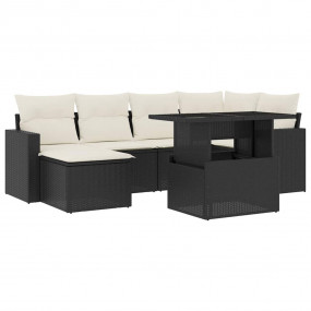 Garden Sofa Set Black, Cream White