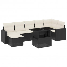 Garden Sofa Set Black, Cream White