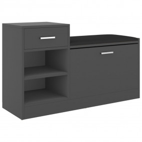 Shoe Bench Grey Engineered wood, MDF, faux leather, foa...