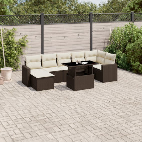 Garden Sofa Set Brown, Cream White