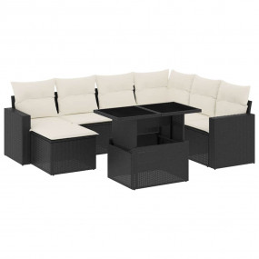 Garden Sofa Set Black, Cream White