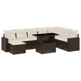 Garden Sofa Set Brown PE Rattan Large Modular Garden So...