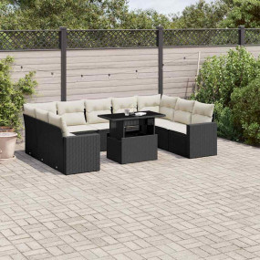 Garden Sofa Set Black, Cream white