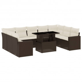 Garden Sofa Set Brown, Cream White