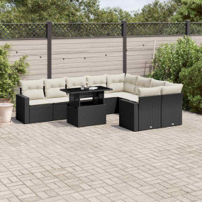 Garden Sofa Set Black, Cream White