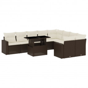 Garden Sofa Set Brown and Cream White