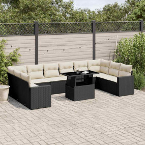 Garden Sofa Set Black, Cream White