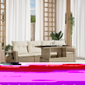 Garden Sofa Set Beige PE rattan Modular Garden Sofa Set
