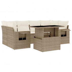Garden Sofa Set Beige and Cream White