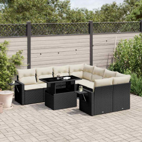 Garden Sofa Set Black PE rattan Large Modular Garden So...