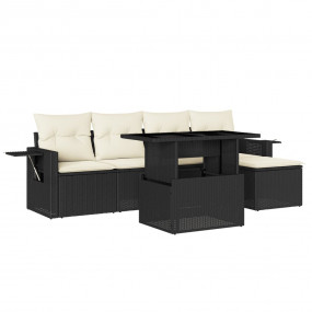 Garden Sofa Set Black PE rattan Large Modular Garden So...