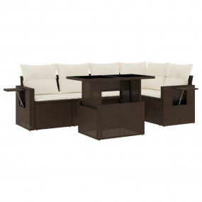 Garden Sofa Set Brown, Cream White