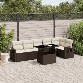 Garden Sofa Set Brown and Cream