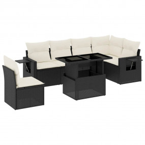 Garden Sofa Set Black, Cream White
