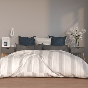 Bedside Cabinet Set of 2 Grey Engineered wood Medium