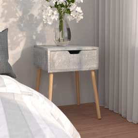 Bedside Cabinet Concrete grey Engineered wood Medium