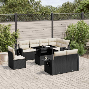 Garden Sofa Set Black, Cream White