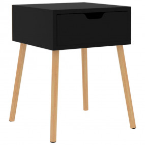 Bedside Cabinet High gloss black Engineered wood 15.7 i...