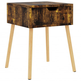 Bedside Cabinet Smoked oak Engineered Wood 15.7x15.7x22...