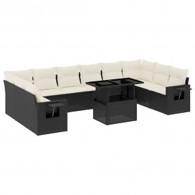Garden Sofa Set Black and Cream