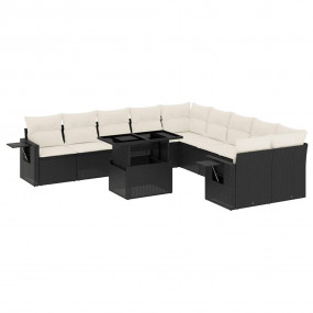Garden Sofa Set Black, Cream White