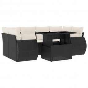 Garden Sofa Set Black, Cream white