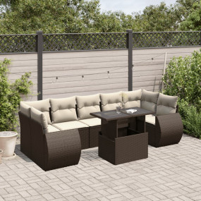 Garden Sofa Set Brown PE Rattan Modular, Adjustable
