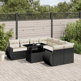Garden Sofa Set Black, Cream White