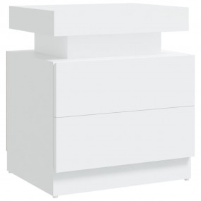 Bedside Cabinet White Engineered wood 17.7 x 13.8 x 20....