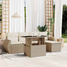 Garden Sofa Set Beige and Cream White