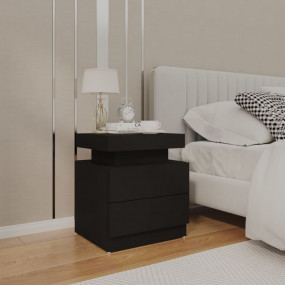 Bedside Cabinet Black Engineered wood 17.7 x 13.8 x 20....