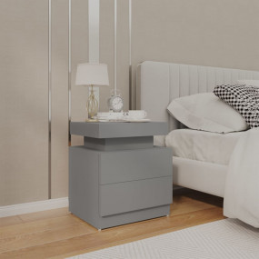 Bedside Cabinet Grey Engineered wood 17.7 x 13.8 x 20.5...