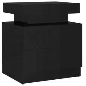 Bedside Cabinet High gloss black Engineered wood Medium