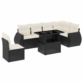 Garden Sofa Set Black PE rattan Large Modular Garden So...