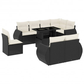 Garden Sofa Set Black, Cream White