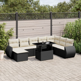 Garden Sofa Set Black PE rattan Large Modular Garden So...