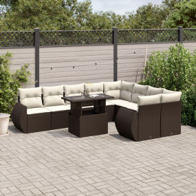 Garden Sofa Set Brown, Cream White