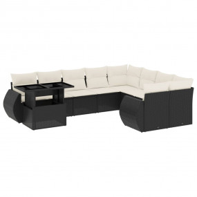 Garden Sofa Set Black, Cream White