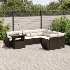 Garden Sofa Set Brown and cream white