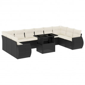 Garden Sofa Set Black, Cream White