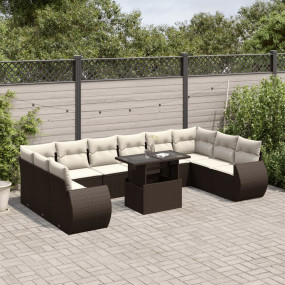 Garden Sofa Set Brown and cream white
