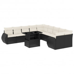 Garden Sofa Set Black, Cream White