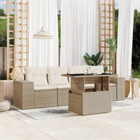 Garden Sofa Set Beige and cream white