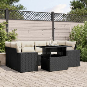 Garden Sofa Set Black, Cream White