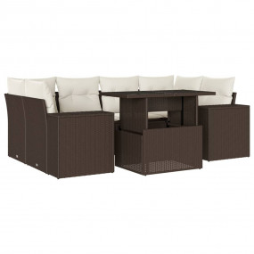 Garden Sofa Set Brown Poly Rattan Large Modular Garden ...