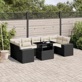 Garden Sofa Set Black, Cream White